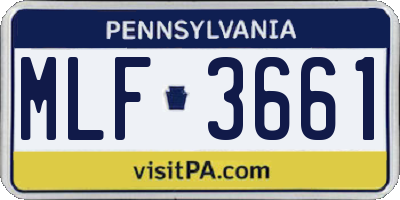 PA license plate MLF3661