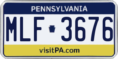 PA license plate MLF3676