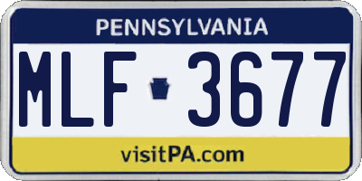 PA license plate MLF3677