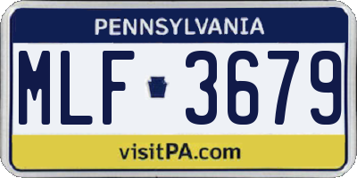 PA license plate MLF3679
