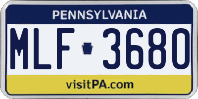 PA license plate MLF3680