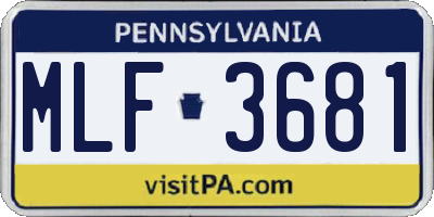 PA license plate MLF3681