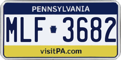 PA license plate MLF3682