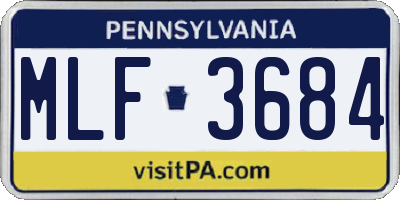 PA license plate MLF3684