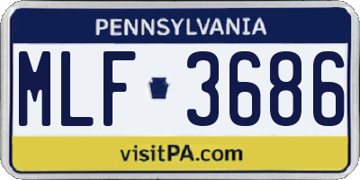 PA license plate MLF3686