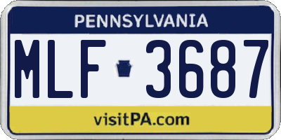 PA license plate MLF3687