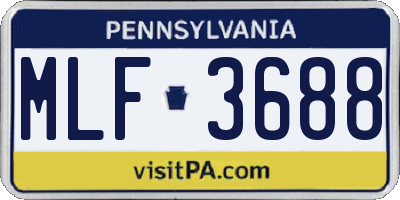 PA license plate MLF3688