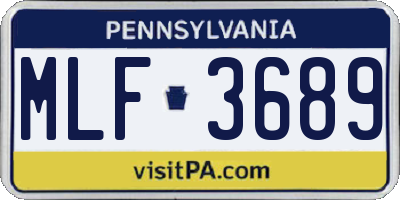 PA license plate MLF3689