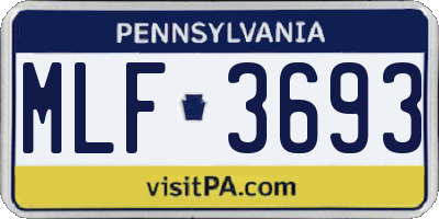 PA license plate MLF3693