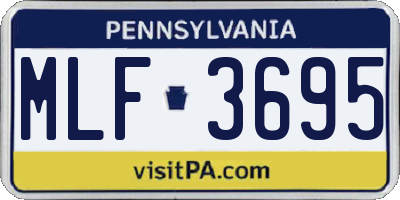 PA license plate MLF3695