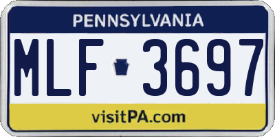 PA license plate MLF3697