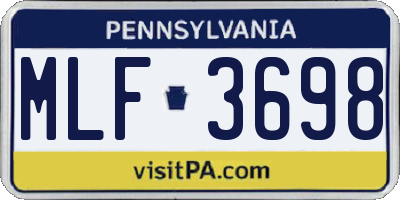 PA license plate MLF3698