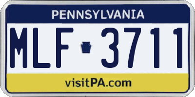 PA license plate MLF3711