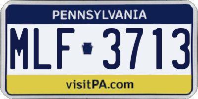 PA license plate MLF3713