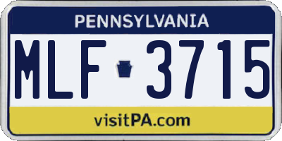PA license plate MLF3715