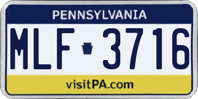 PA license plate MLF3716
