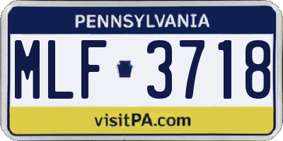 PA license plate MLF3718