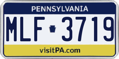 PA license plate MLF3719