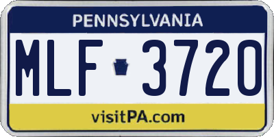 PA license plate MLF3720