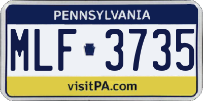 PA license plate MLF3735