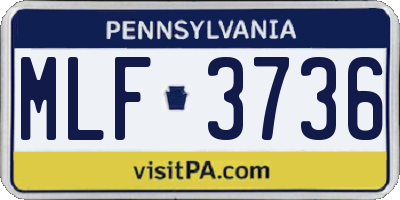 PA license plate MLF3736