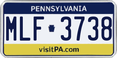 PA license plate MLF3738