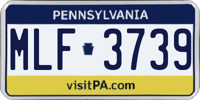 PA license plate MLF3739