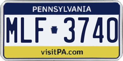 PA license plate MLF3740