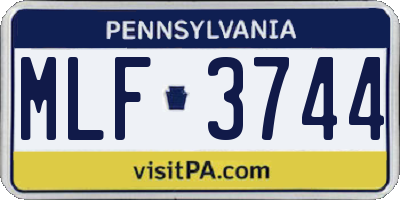 PA license plate MLF3744