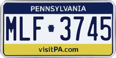 PA license plate MLF3745