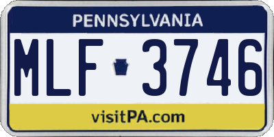 PA license plate MLF3746