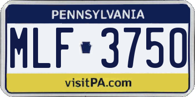 PA license plate MLF3750
