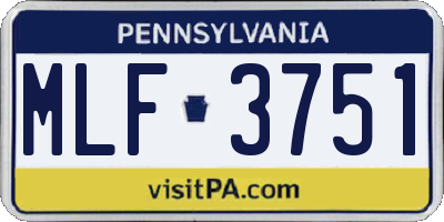 PA license plate MLF3751