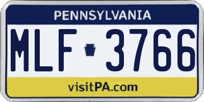PA license plate MLF3766