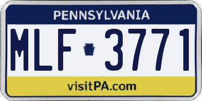 PA license plate MLF3771