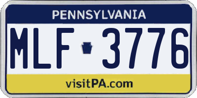 PA license plate MLF3776