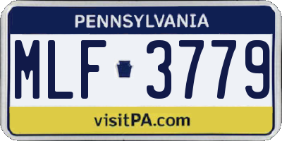 PA license plate MLF3779