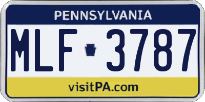PA license plate MLF3787
