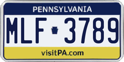 PA license plate MLF3789