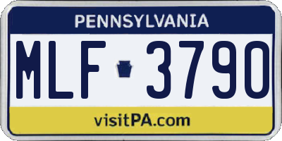 PA license plate MLF3790