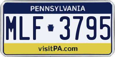 PA license plate MLF3795