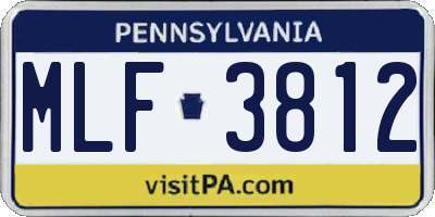 PA license plate MLF3812