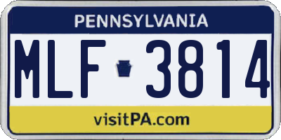 PA license plate MLF3814