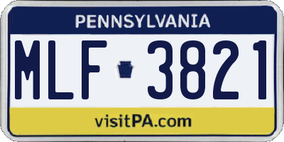 PA license plate MLF3821