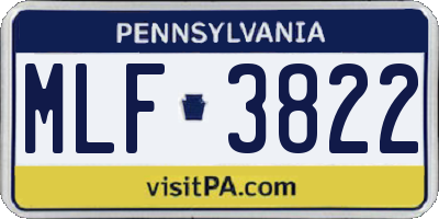 PA license plate MLF3822