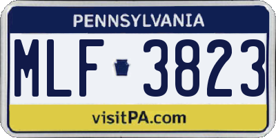 PA license plate MLF3823