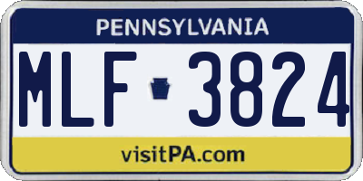 PA license plate MLF3824
