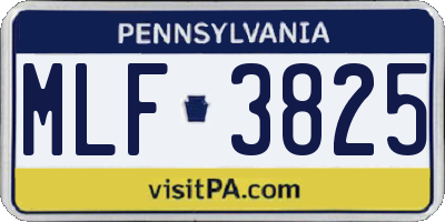 PA license plate MLF3825