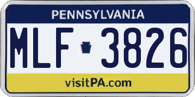 PA license plate MLF3826