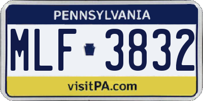 PA license plate MLF3832
